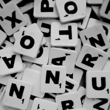 Buchstaben von Brettspiel