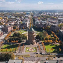Blick auf Mannheim mit Wasserturm