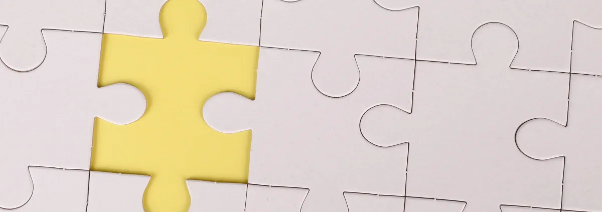 Puzzle mit einem fehlenden Teil