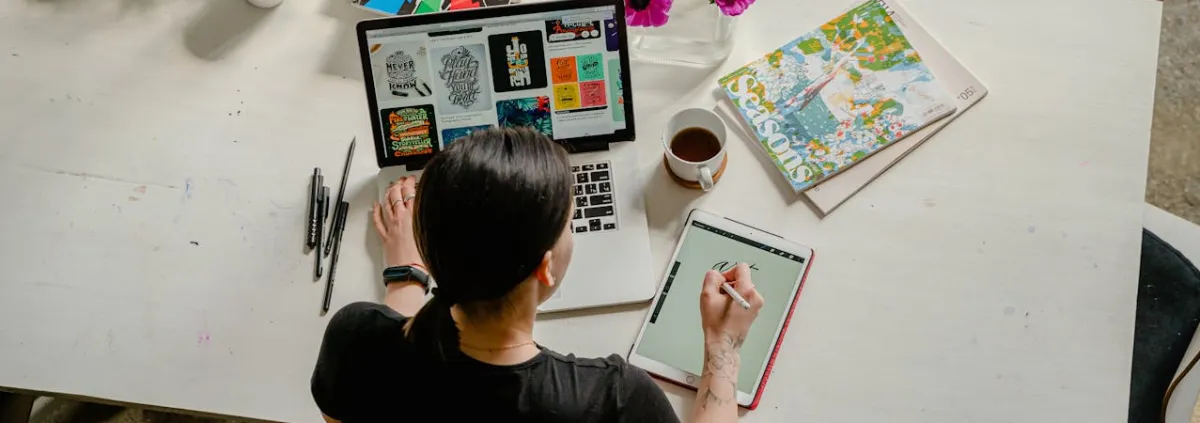 Frau an Schreibtisch